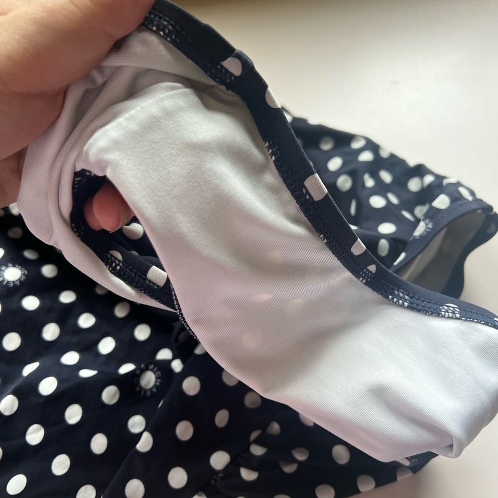 Michael Kors Polka Dot One-Shoulder Swimsuit Size Large - Picture 3 of 3